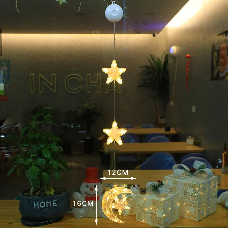 Décoration lumineuse de fenêtre à ventouse – LED blanc chaud