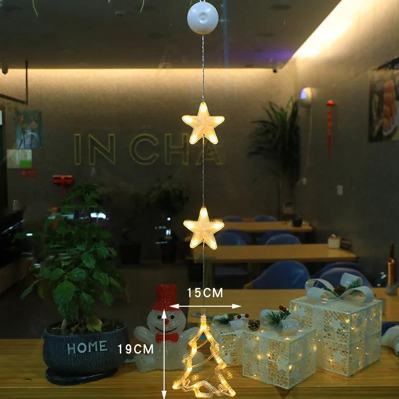 Décoration lumineuse de fenêtre à ventouse – LED blanc chaud