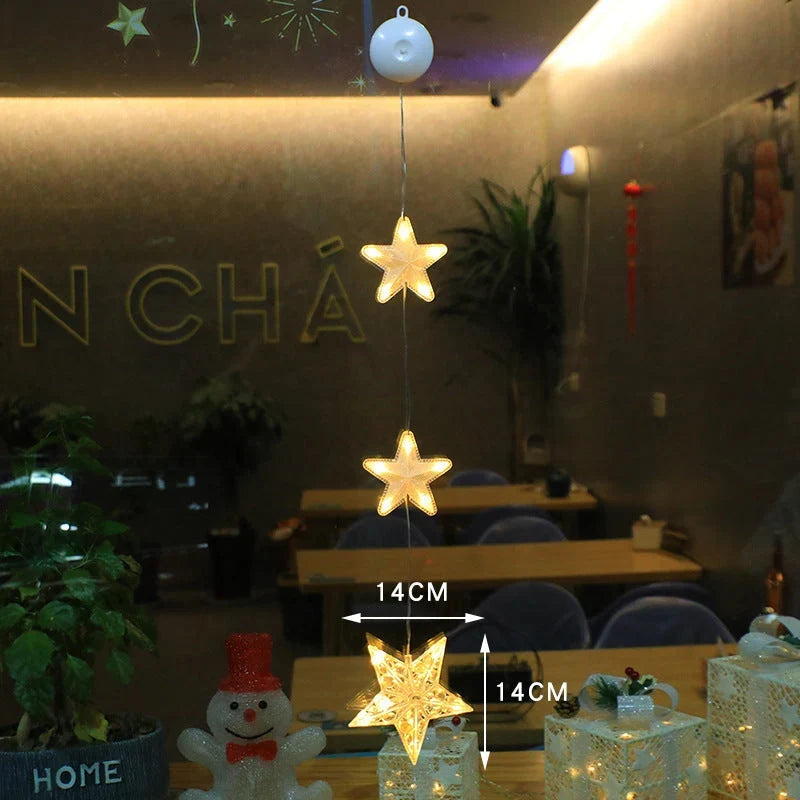 Décoration lumineuse de fenêtre à ventouse – LED blanc chaud