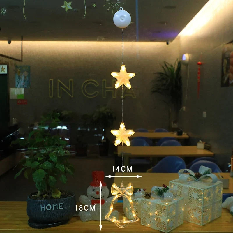 Décoration lumineuse de fenêtre à ventouse – LED blanc chaud