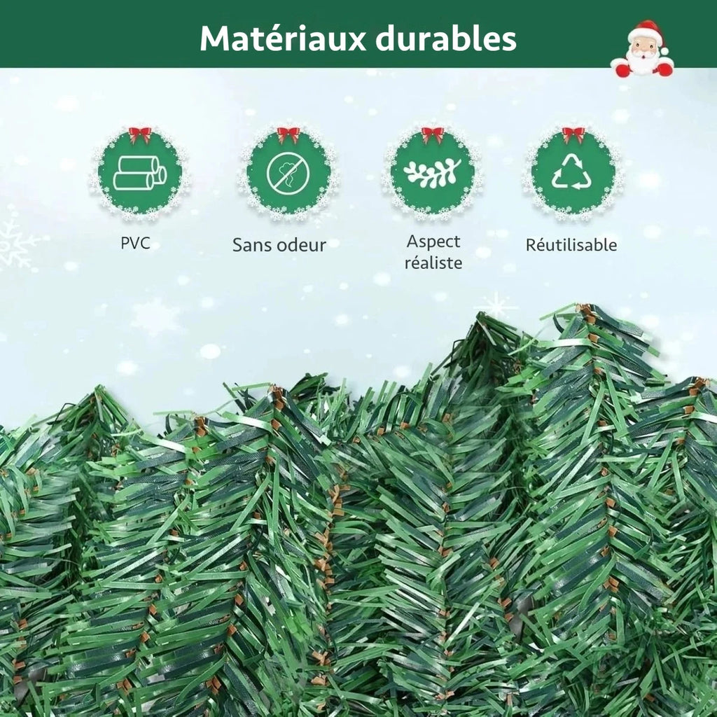 Guirlande de sapin lumineuse – 100 LED blanc chaud, 2,7 m