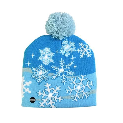 Bonnet de Noël lumineux en maille – LED tricolores