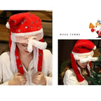 Bonnet de Noël en peluche – doublure épaisse, taille unique