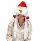 Bonnet de Noël en peluche – doublure épaisse, taille unique