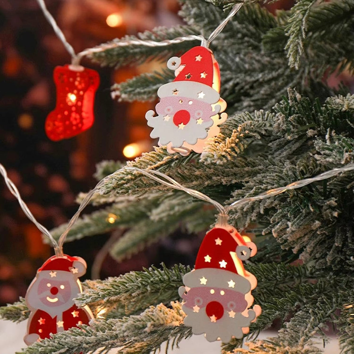 Guirlande lumineuse à piles – motifs de Noël
