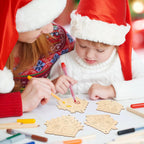 Ornements de Noël en bois brut à peindre – lot de 6