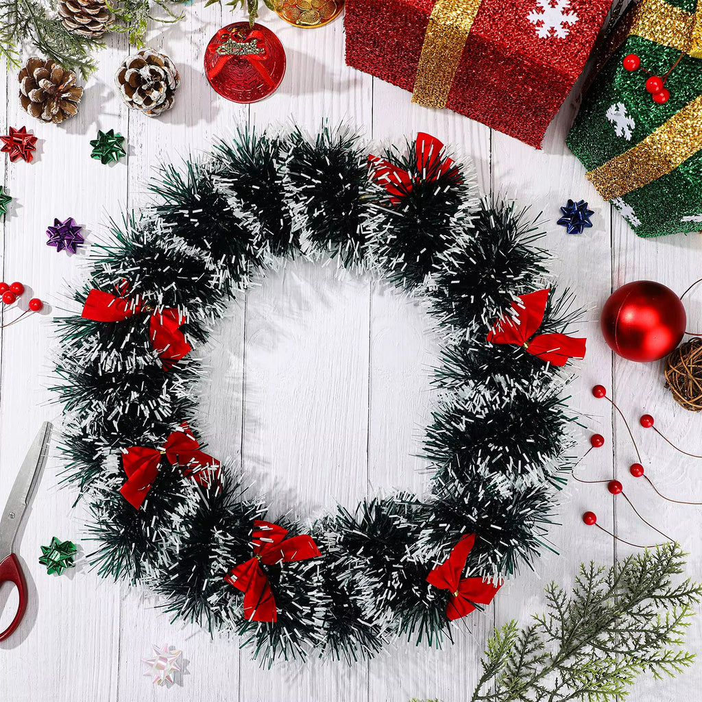 Guirlande de Noël en lamelles rouges – avec nœuds