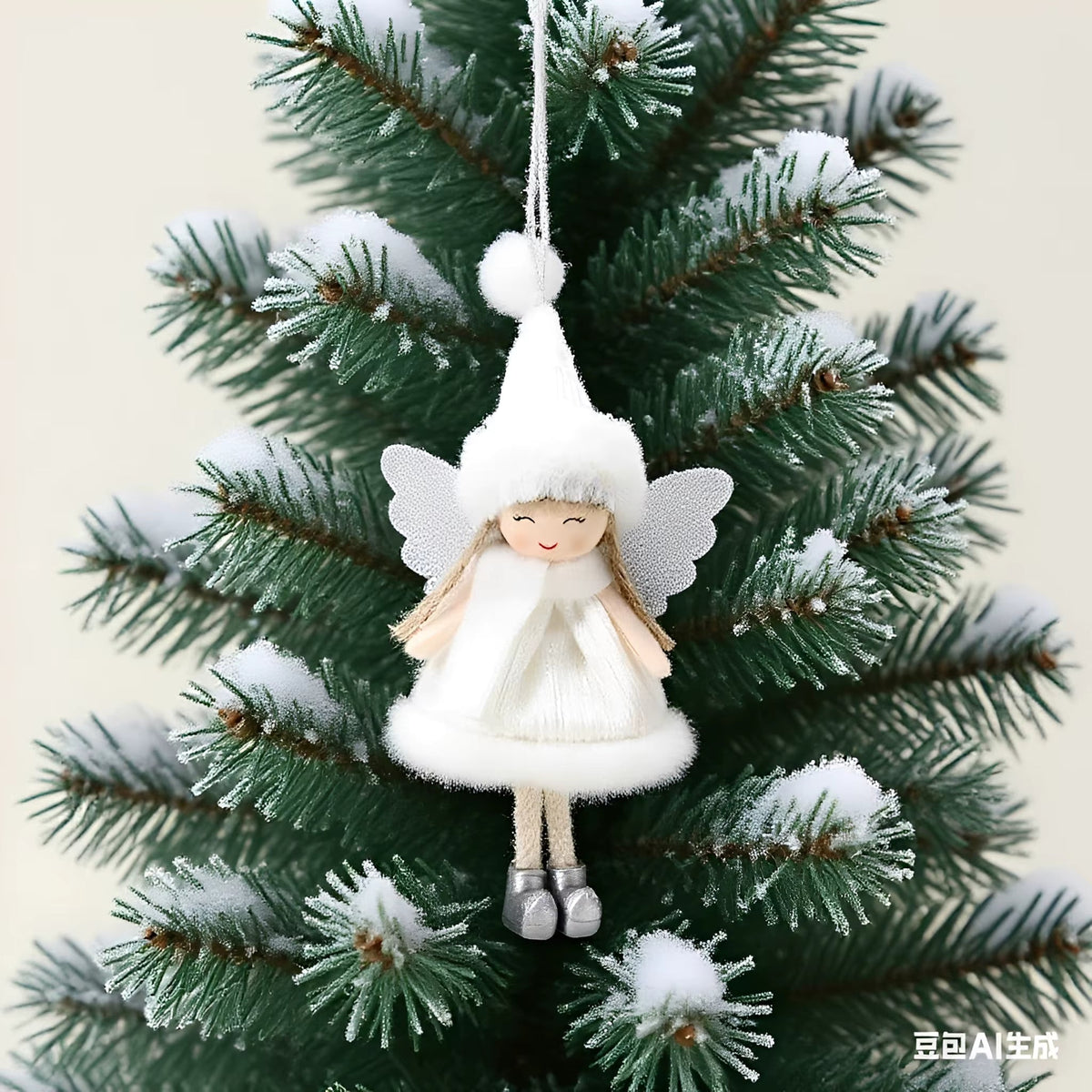 Ange en peluche à suspendre – ornement de Noël 15 à 20 cm