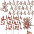 Picks pailletés baies et branches – lot de 10