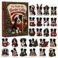 Calendrier de l'Avent border collie – 24 pendentifs acrylique