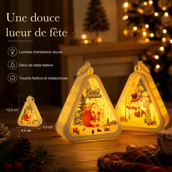 Lanterne lumineuse de Noël – Père Noël ou bonhomme de neige