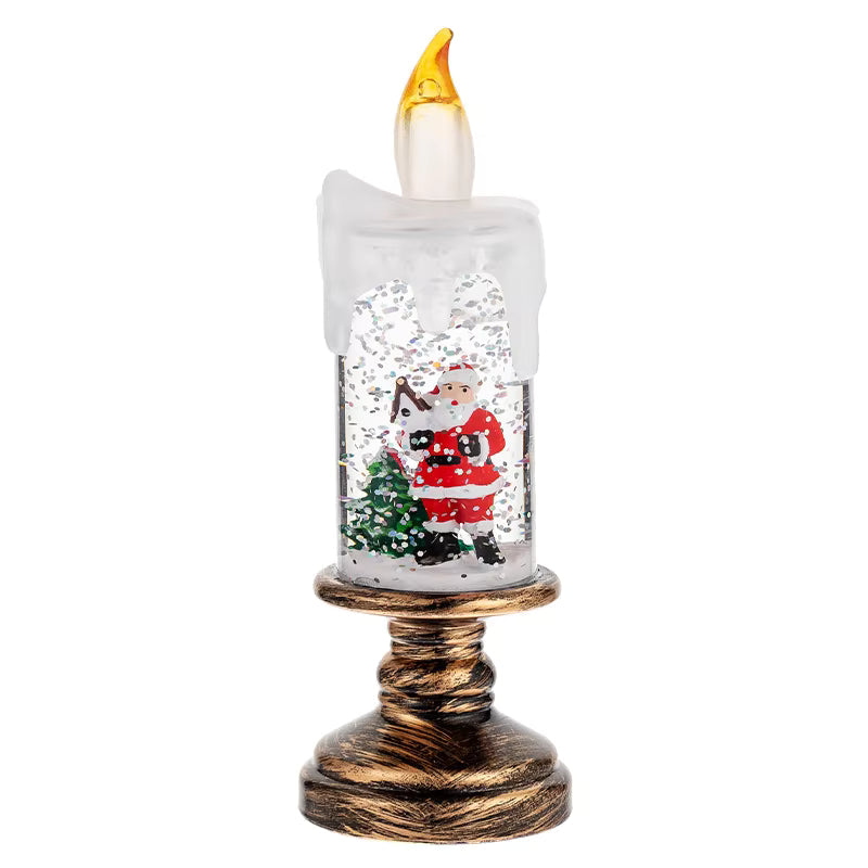 Boule à neige lumineuse – veilleuse LED Père Noël ou sapin