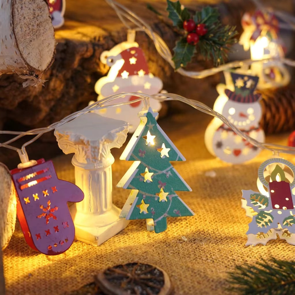Guirlande lumineuse à piles – motifs de Noël