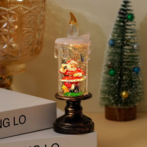 Boule à neige lumineuse – veilleuse LED Père Noël ou sapin