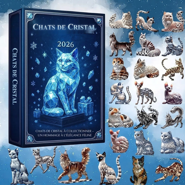 Calendrier de l'Avent Chats 2026 – 24 figurines en acrylique